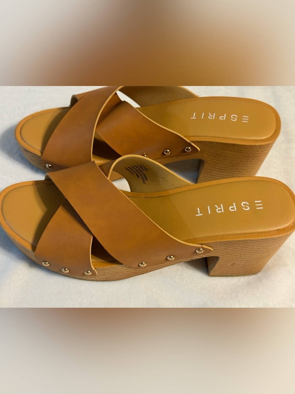 New Espirit Mia Mules. Tan/Whiskey. 9.5 M